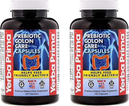 Yerba Prima Prebiotic Colon Care Capsules 180 Count 2), Gluten