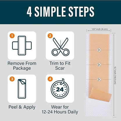 NUVADERMIS Silicone Scar Sheets – Extra 2 Packs 4-8 Total