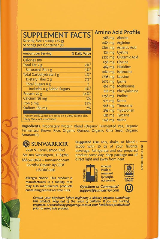 Vegan Organic Protein Powder Plant-based 5 Superfood 30 Servings