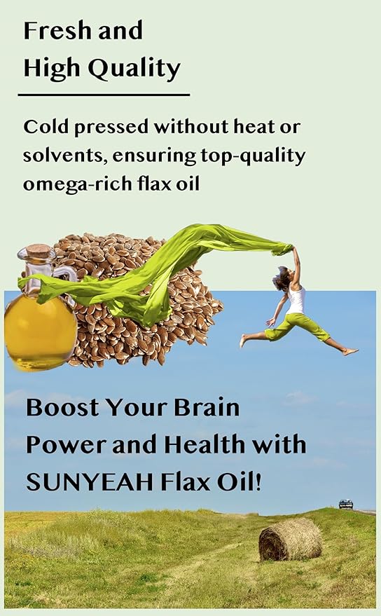Canadian Organic Flaxseed Oil - 100% Pure, Cold presss, Unrefined, Non-GMO-Saskatchewan Harvest - Essential Fatty Acids for Wellness- 8 g Omega3 per Serving