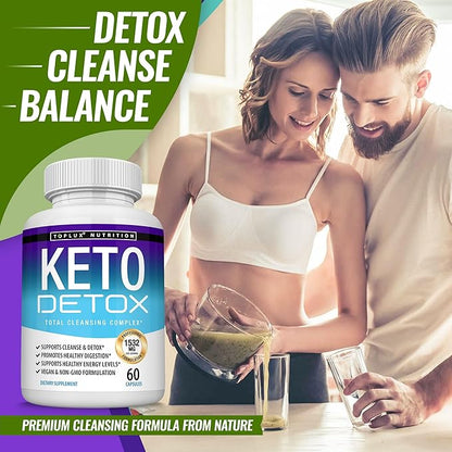 Toplux Keto Detox Pills Advanced Cleansing Extract – 1532 Mg Natural Acai Colon Cleanser Formula, Flush Toxins & Excess Waste, for Men Women, 60 Capsules, Supplement