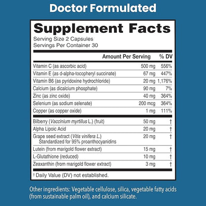 Macular Support with Lutein, Zeaxanthin Zinc (60 Vegetarian