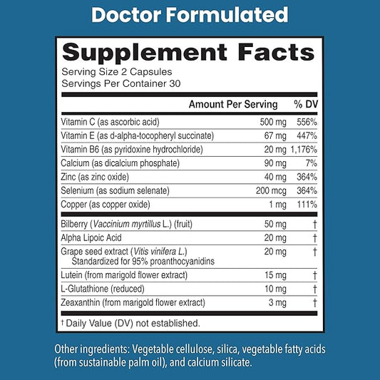 Macular Support with Lutein, Zeaxanthin Zinc (60 Vegetarian