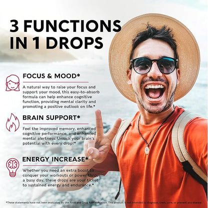 USDA Organic Vitamin B12 Sublingual Drops 5000 mcg 2 Month 2 fl