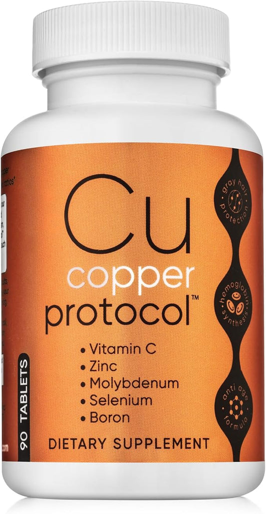 Mineral Supplement Tablets with Copper, Zinc, Vitamin C, Selenium, Boron, and Molybdenum - 90 Tablets/Bottle