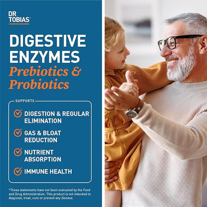 Dr. Tobias Digestive Enzymes with Probiotics, 120 Capsules 60 Servings (2 Daily)