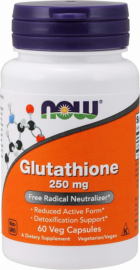 NOW Supplements, Glutathione 250 mg, Detoxification 60 Veg