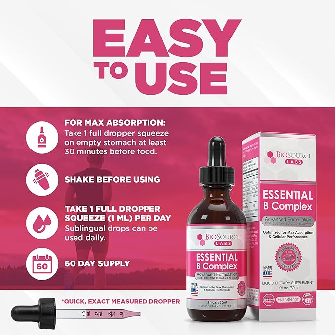 Essential B Complex B12 (2oz (2oz / 60ml Bottle) 60-Day Supply