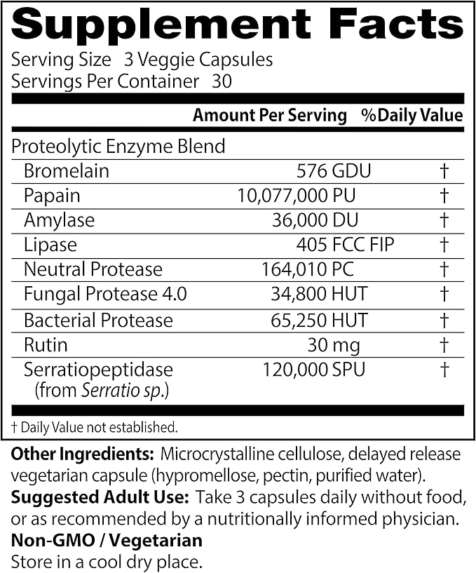 Doctor's Best Proteolytic enzymes, digestion, Muscle, 90 Veggie