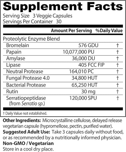 Doctor's Best Proteolytic enzymes, digestion, Muscle, 90 Veggie