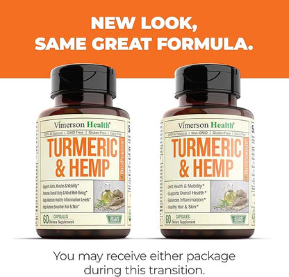 Turmeric and Hemp Capsules 95% Curcuminoids