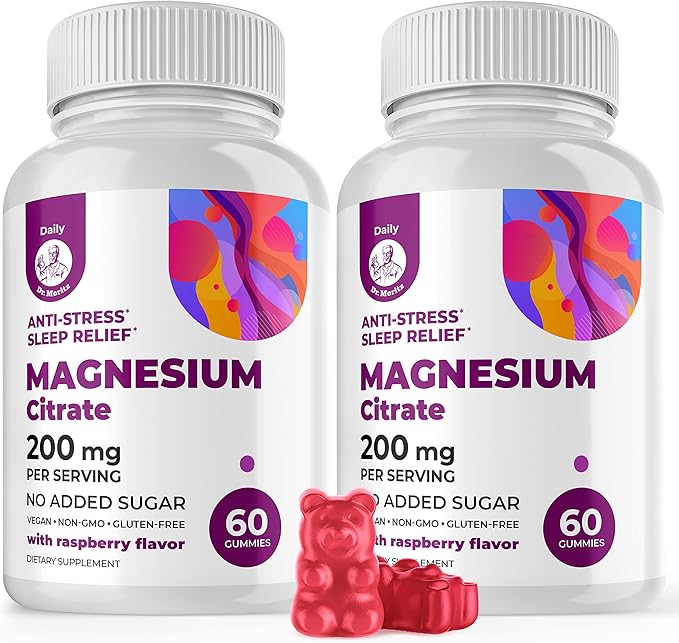 DR. MORITZ Magnesium Gummies Sugar-Free - Calm Magnesium Gummies Supplement for Children, Sugar-Free Magnesium Calm Chews for Kids & Adults (120 Count)