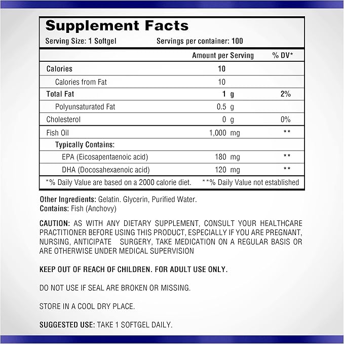 Omega 3 1000mg Fish Oil 100 3 Fish 3 for