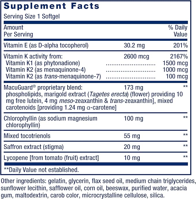Life Extension Once-Daily Health Booster, vitamins K1 & K2, phospholipids, 1 daily, 30 softgels