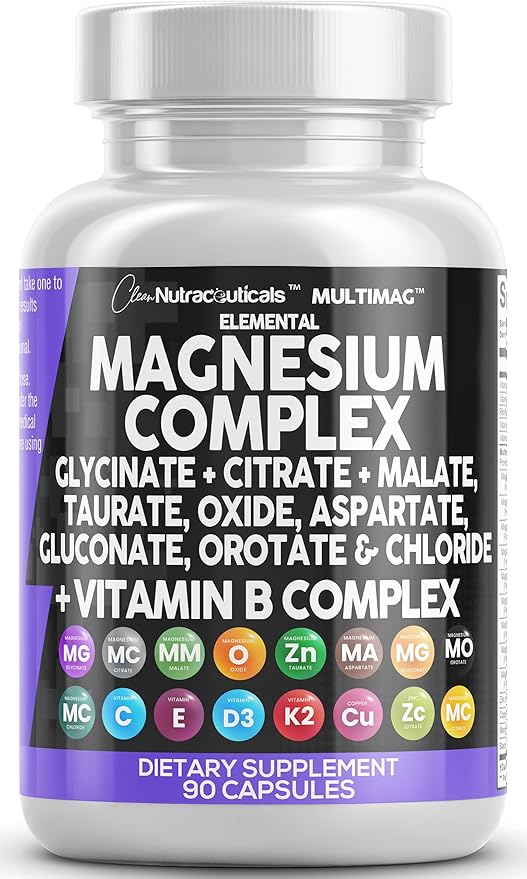 Magnesium Complex 2285mg with Magnesium Glycinate B1 B2 B2 B6 B6 B12 B12 Complex 90 Count
