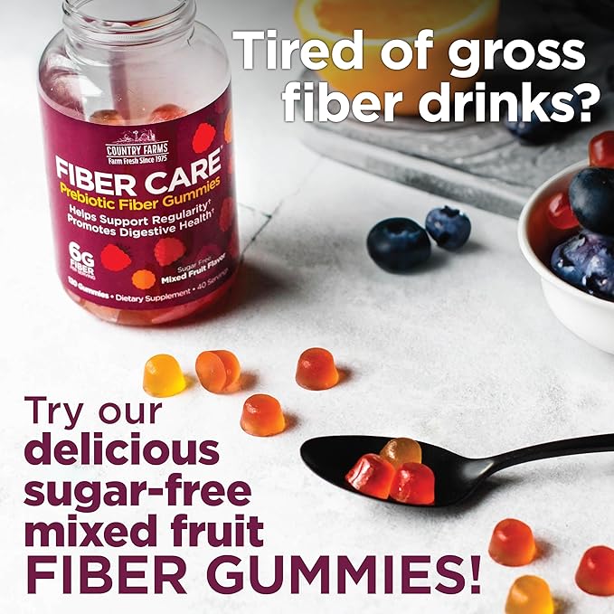 COUNTRY FARMS Fiber Care Prebiotic Gummies, 6g of 240 Gummies, 80 Servings, 2 Pack