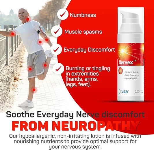 Vita Sciences Nervex Maximum Neuropathy Support, Scientifically Developed for Effective Natural Fast Cream for Feet, Hands, Legs, Toes