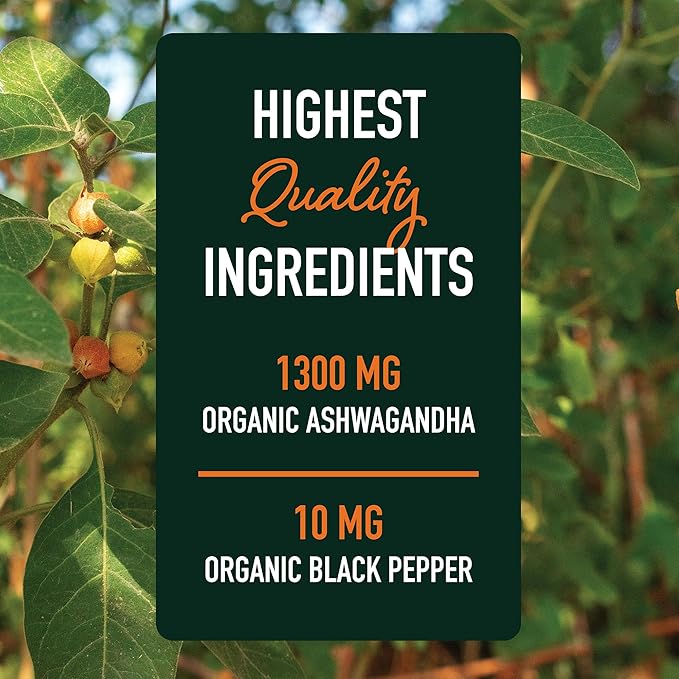 Ashwagandha Supplement 1300mg for Stress Resistance 120ct, 2-Month 2-Month Supply