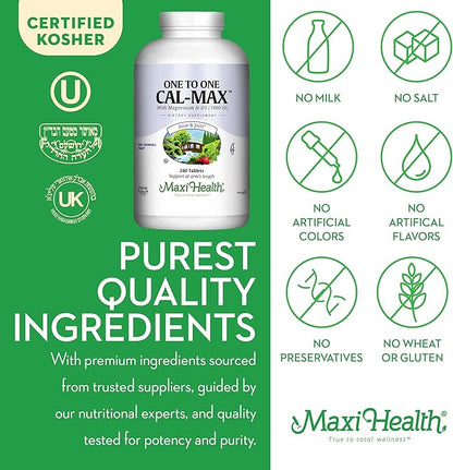 Maxi Health 500 mg Calcium Supplement D3 (1000 (1000 IU) (500 mg) 240 Tablets