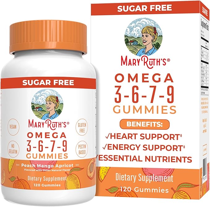 Vegan Omega 3 6 7 9 4 Month 3 Supplement 3 Gummies 120 Count