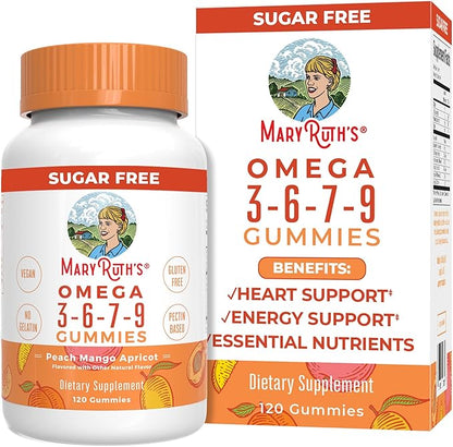 Vegan Omega 3 6 7 9 4 Month 3 Supplement 3 Gummies 120 Count