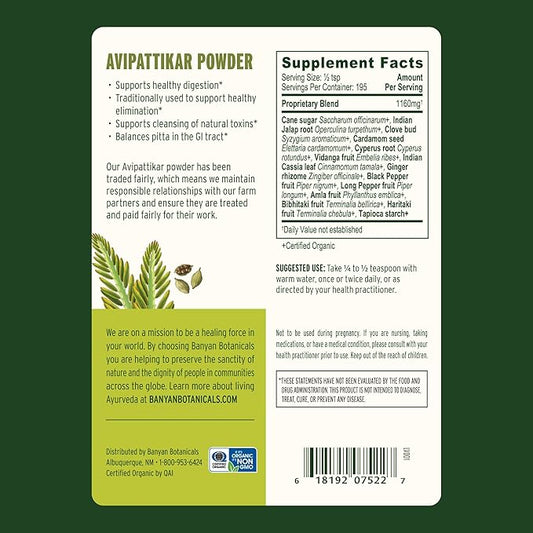 Banyan Botanicals Avipattikar Powder – Organic