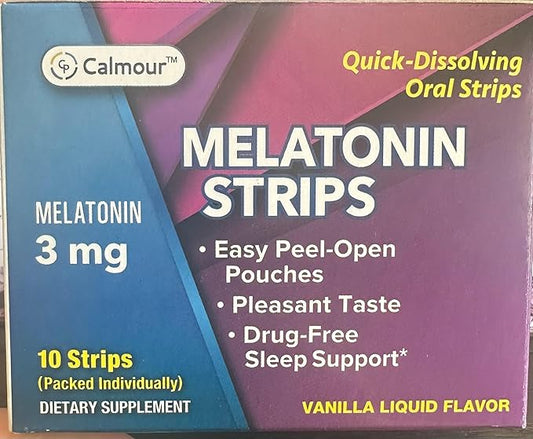 10 Oral Sleep Strips | Quick-Dissolving 3mg Melatonin Strips | Works Faster Than Gummies | Relaxation Sleep Supplements for Adults | The Ultimate Sleeping Aid for Better Sleep and Eye Health