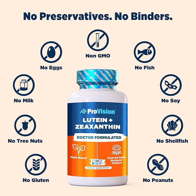 ProVision Lutein & Zeaxanthin Supplements Plant-Based 30 Capsules