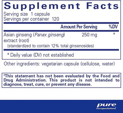 Pure Encapsulations Panax Ginseng 120 Capsules