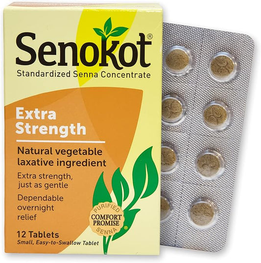 Senokot Extra Strength, 12 Tablets, Natural