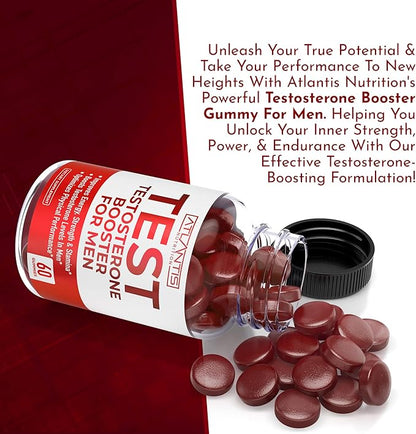Testosterone Booster For Men Gummies - Male Enhancement, Boosts Energy, & Optimizes Physical Performance. Formulated with Tribulus, Horny Goat Weed, Saw Palmetto, Maca Root & More - 60 Gummies