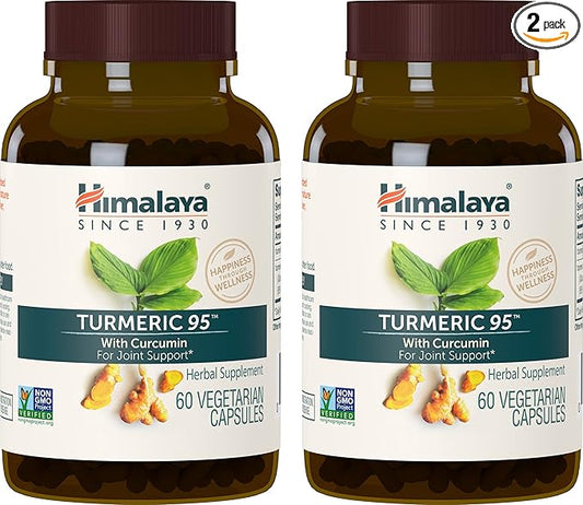 Himalaya Turmeric 95 Supplement with Curcumin/Curcuminoids, 600 mg, 60 Capsules, 2 Pack, 60 Day
