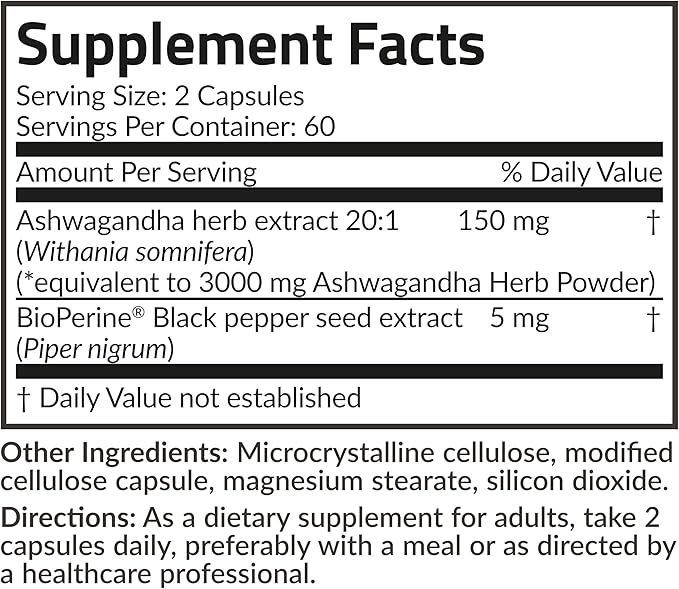 Futurebiotics Ashwagandha Extra Strength Stress & 120 Vegetarian