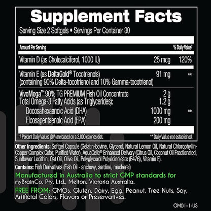 Omega+ - Omega 3 Fish Oil D3 & (60 Softgels)