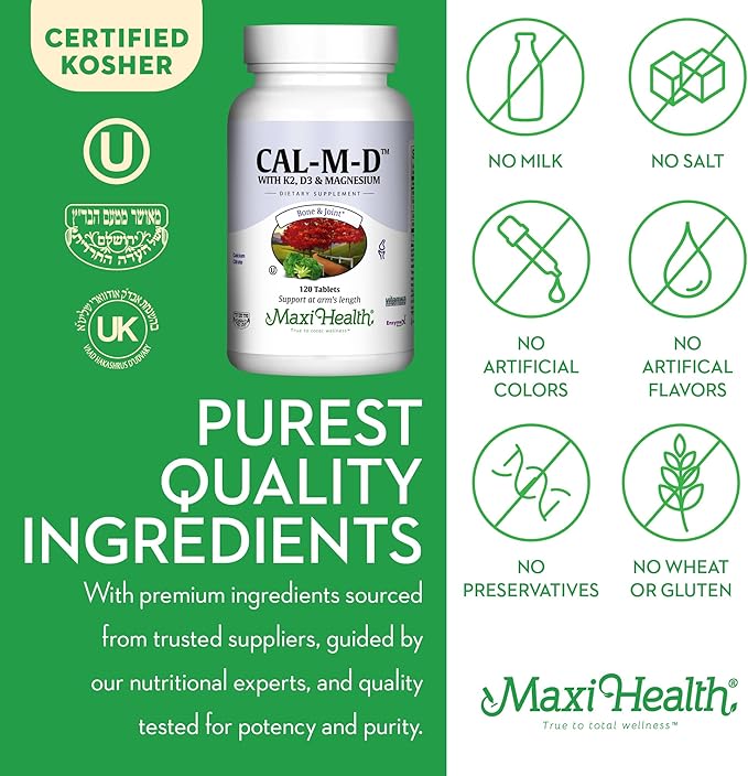 Calcium with Vitamin D3, K2 and Magnesium 120 Tablets