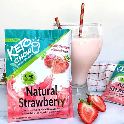 KETO CHOW NATURAL STRAWBERRY (MONK FRUIT) 1 MEAL