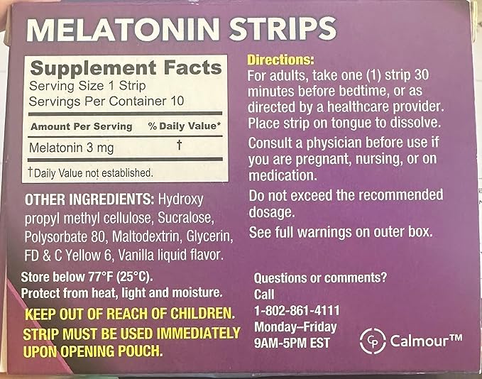 10 Oral Sleep Strips | Quick-Dissolving 3mg Melatonin Strips | Works Faster Than Gummies | Relaxation Sleep Supplements for Adults | The Ultimate Sleeping Aid for Better Sleep and Eye Health