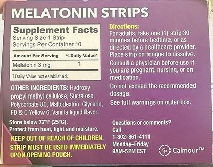 10 Oral Sleep Strips | Quick-Dissolving 3mg Melatonin Strips | Works Faster Than Gummies | Relaxation Sleep Supplements for Adults | The Ultimate Sleeping Aid for Better Sleep and Eye Health
