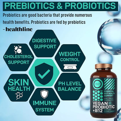 Vegan Probiotic Plus B12-22 Billion CFU B12 with 60 Gluten-Free