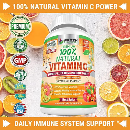 Natural Vitamin C 100% from 500mg - 120 Capsules