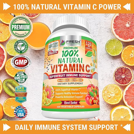 Natural Vitamin C 100% from 500mg - 120 Capsules