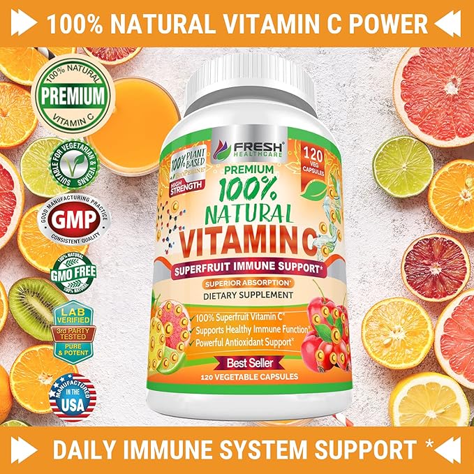 Natural Vitamin C 100% from 500mg - 120 Capsules