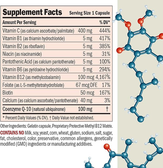 ANDREW LESSMAN Coenzyme Q-10 100 mg 30 Capsules – Essential for Energy Production and Optimum Key Organ Function, Anti-Oxidant Support, Depleted by Aging, Plus B-Complex. Easy to Swallow Capsules