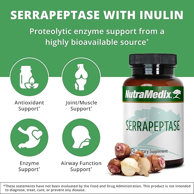 NutraMedix Serrapeptase Capsules 1,000mg (120 Vegetarian