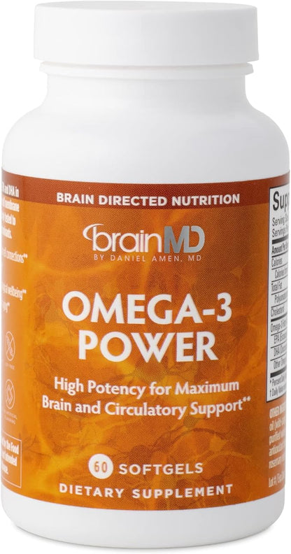 BRAINMD Dr Amen Omega-3 Power 60 Capsules 30 Servings