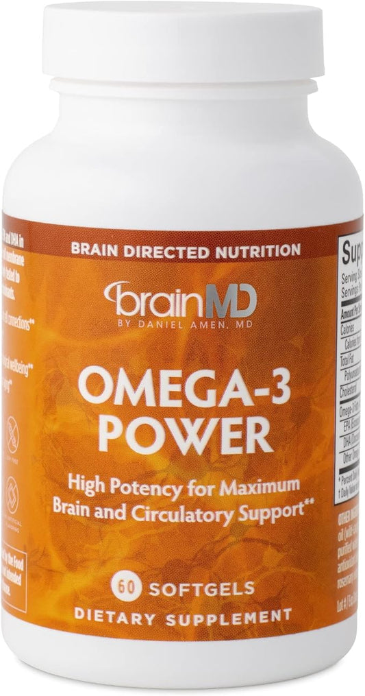 BRAINMD Dr Amen Omega-3 Power 60 Capsules 30 Servings