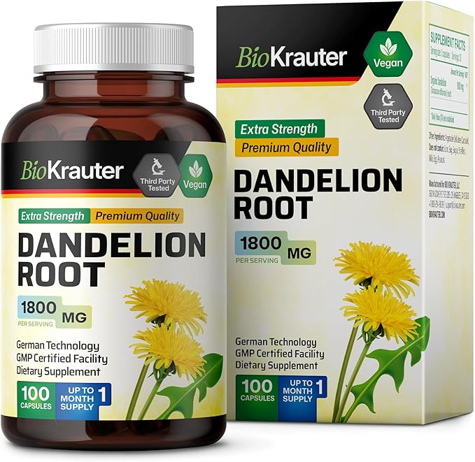Dandelion Root Capsules 1800 mg 100 Caps