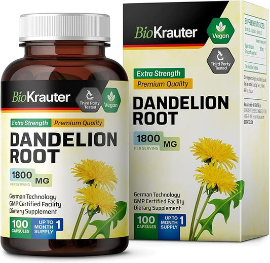 Dandelion Root Capsules 1800 mg 100 Caps