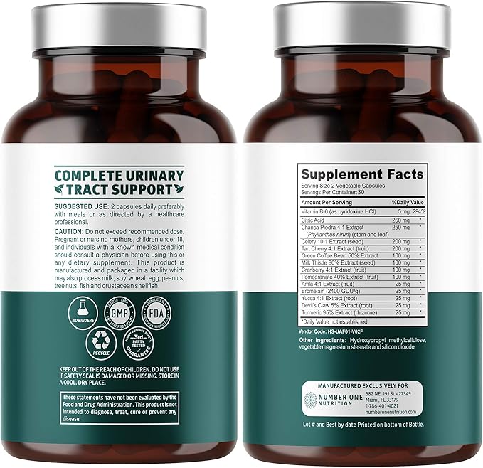 N1N Premium Uric Acid Support Supplement [14X Potent 60 Veg