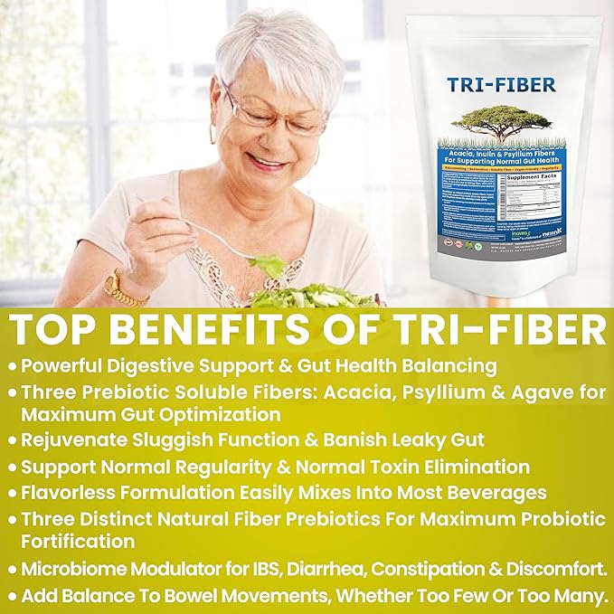 Kidney Restore Tri-Fiber Soluble Fiber Powder, 3-in-1 Soluble 2x1lbs (2x16oz) (2x16oz)